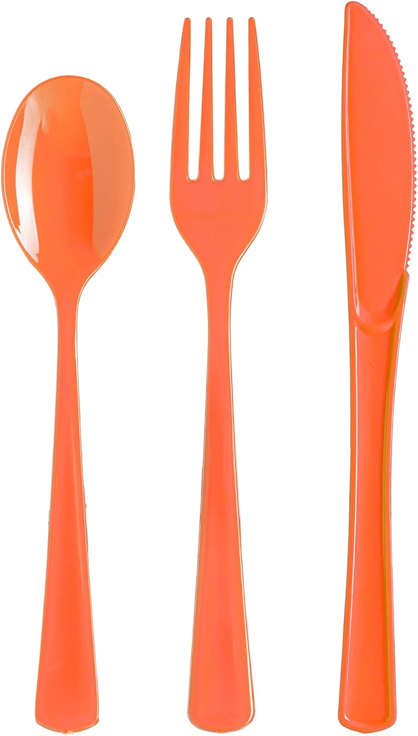 Buy Exquisite 150 Pack Orange Plastic Utensils Heavy Duty Cutlery Set 50 Plastic Forks 50 Plastic Spoons 50 Plastic Knives Perfect Plastic Silverware Party Pack Set For All Occasions Online In Indonesia B082m337lk
