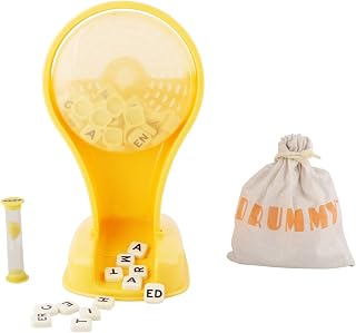 Plex Drummy Word Spin Scrabble Board Game - | 100 Tiles with Alphabets & Combinations Letters | Indoor/Outdoor | Child Safe | Non-Toxic | Educational Toy | Word Game | Sand Timer | 6+ Years