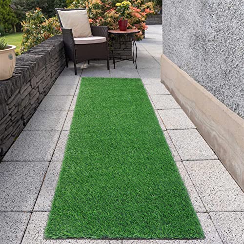 SHACOS Rasenteppich Outdoor - Wasserdurchlässiger Hochwertiger Kunstrasen Teppich Läufer 60x180 cm - Realistisch Aussehende Grasmatte- Kunstgras für Garten, Terrasse, Balkon - Image 6