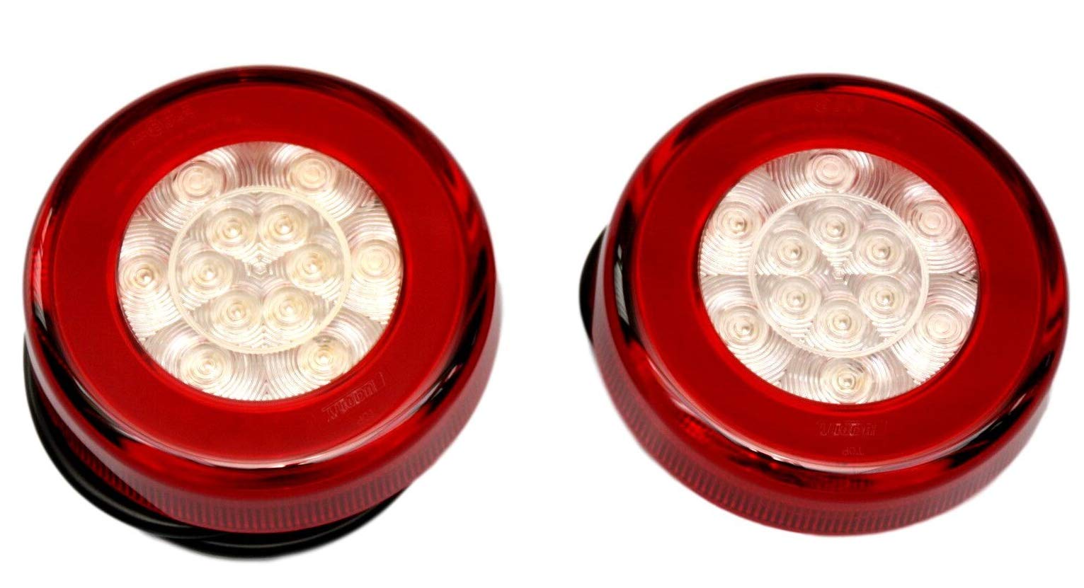 1 coppia di luci a LED da 12 V/24 V, rotonde, fanali posteriori, luce del freno