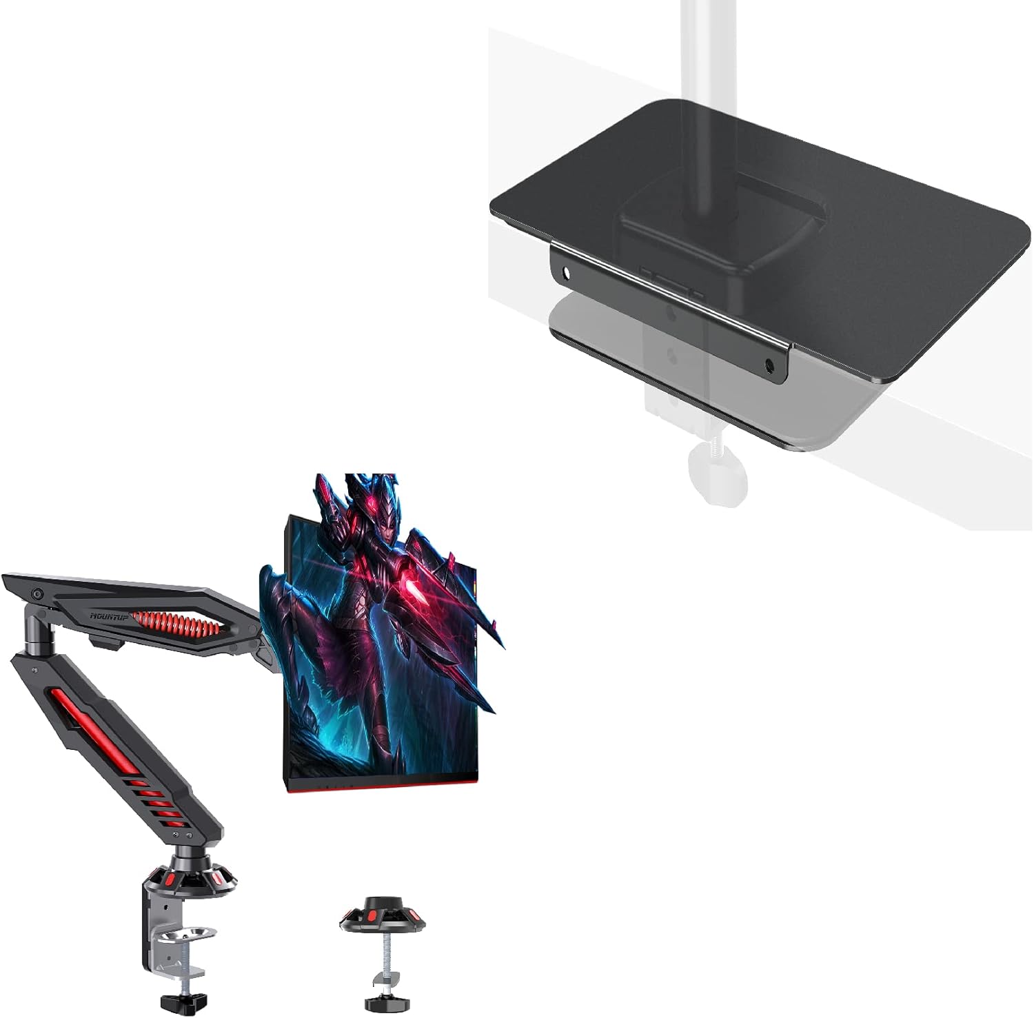 MOUNTUP Single Gaming Monitor Stand Mount, with Desk