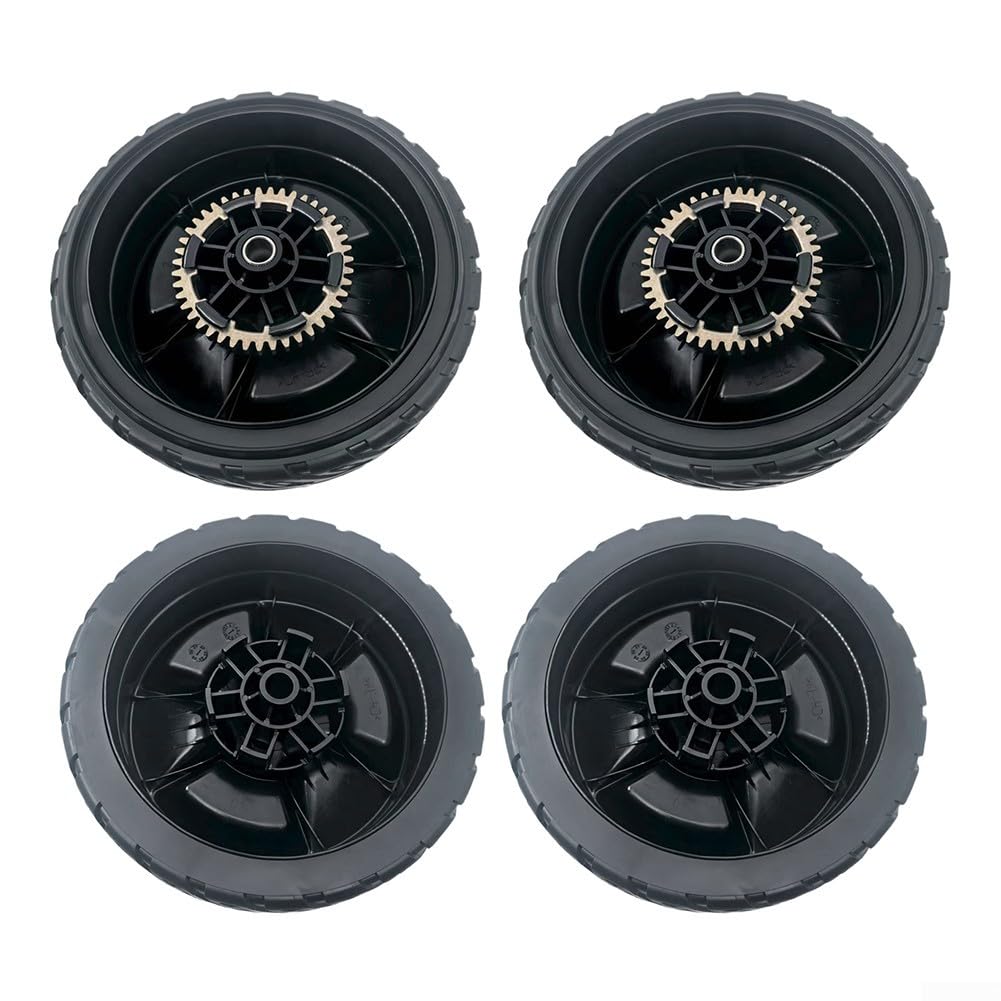 Ruedas para cortacésped de 8 pulgadas y kit de engranajes de transmisión, para Honda HRN216 VKA VYA, piezas de repuesto, con engranajes de 12 dientes, para modelos 44710-VR8-N00ZA (4 piezas