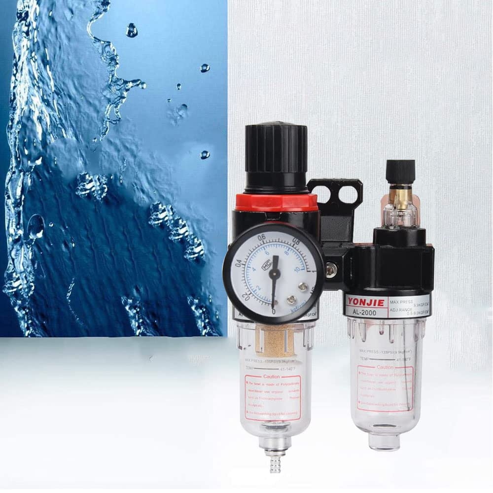 Buy Air Filter Regulator, Air Water Pressure Regulator, 1/4" Air Gauge