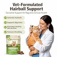 Vista 4 de Pet Naturals Bola de pelo para gatos con Omega 3, sabor a pollo, 160 masticables – Puede ayudar a eliminar las bolas de pelo y controlar el exceso