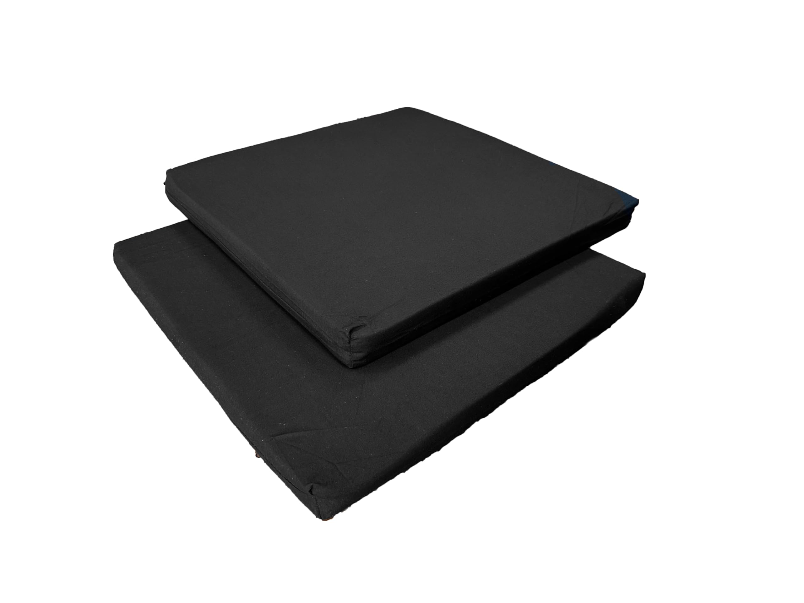 TOP STYLE COLLECTION Set of 4 Chair Cushions 43 x 43 x 3 cm Seat Cushions for Garden Chair Kitchen or Dining Room Chair Comfortable Indoor and Outdoor Chair Cushion (Black)