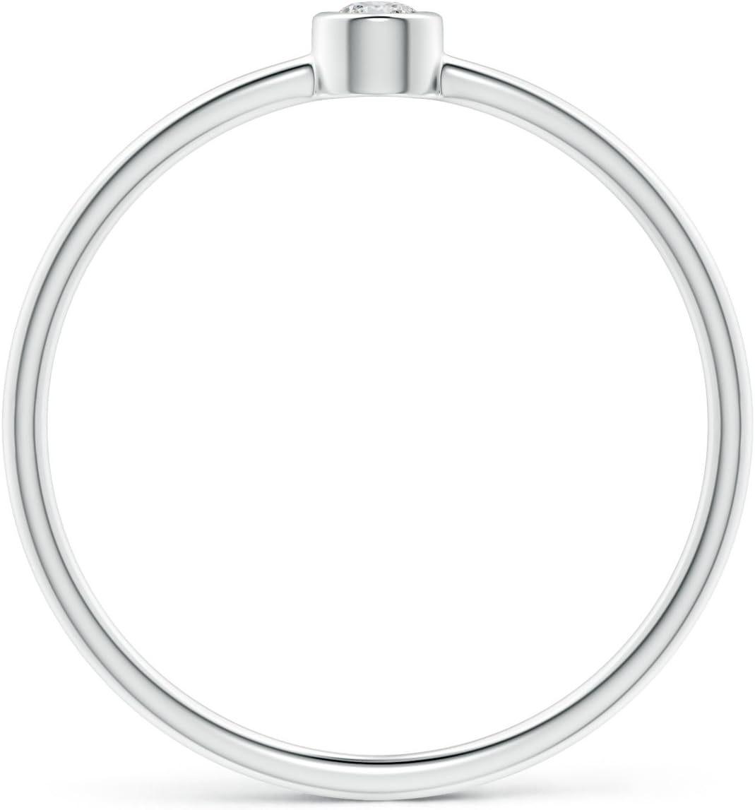 Lab Grown Diamond Stackable Promise Ring for Women in Sterling Silver/ 14K Solid Gold (Color - H, Clarity-SI2) - Diamond Jewelry Gift For Women