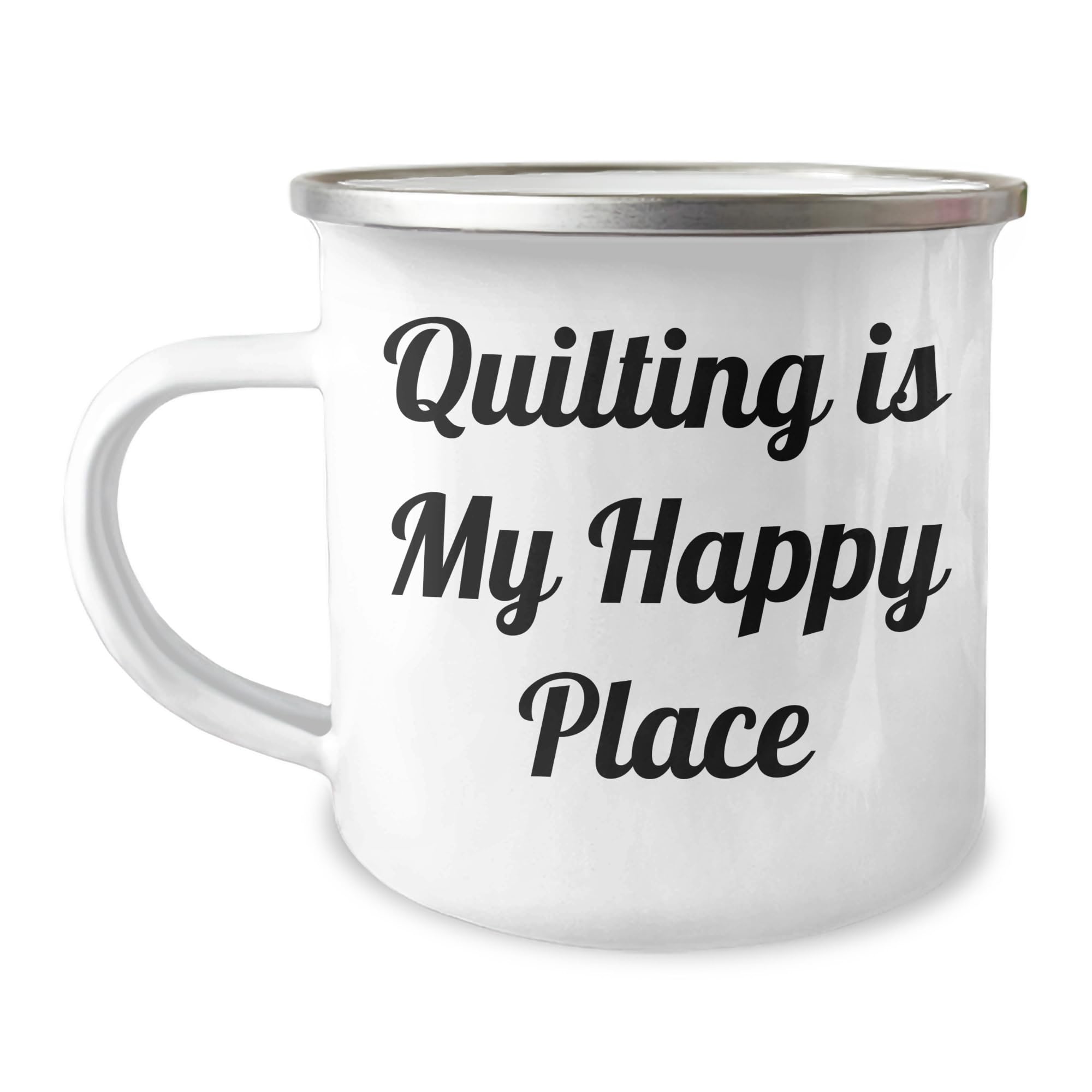 Quilting Gifts for Her, Quilting Is My Happy Place Inspiration, Camping Mug for Women, Valentine's Unique Gifts from Family, Romantic Quilting Quilts