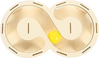 POPETPOP Cat Toy Interactive Cat Ball Toys Wooden Cats Toys for Indoor Kitten Funny Turntable Track with Balls Cat Exercise Gifts Stuff