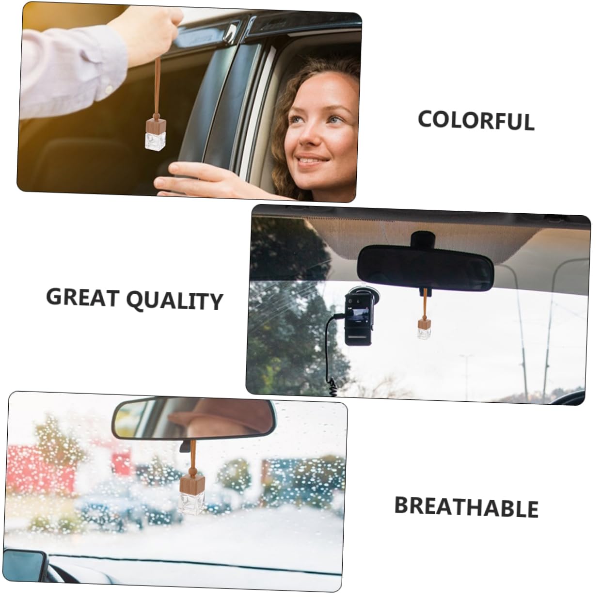 Gatuida 12piezas Botella De Perfume Colgante Para Coche De Diseño Haya Ambientador Reutilizable Para Aromaterapia y Eliminación De Olores Accesorios Para Automóviles y Hogar