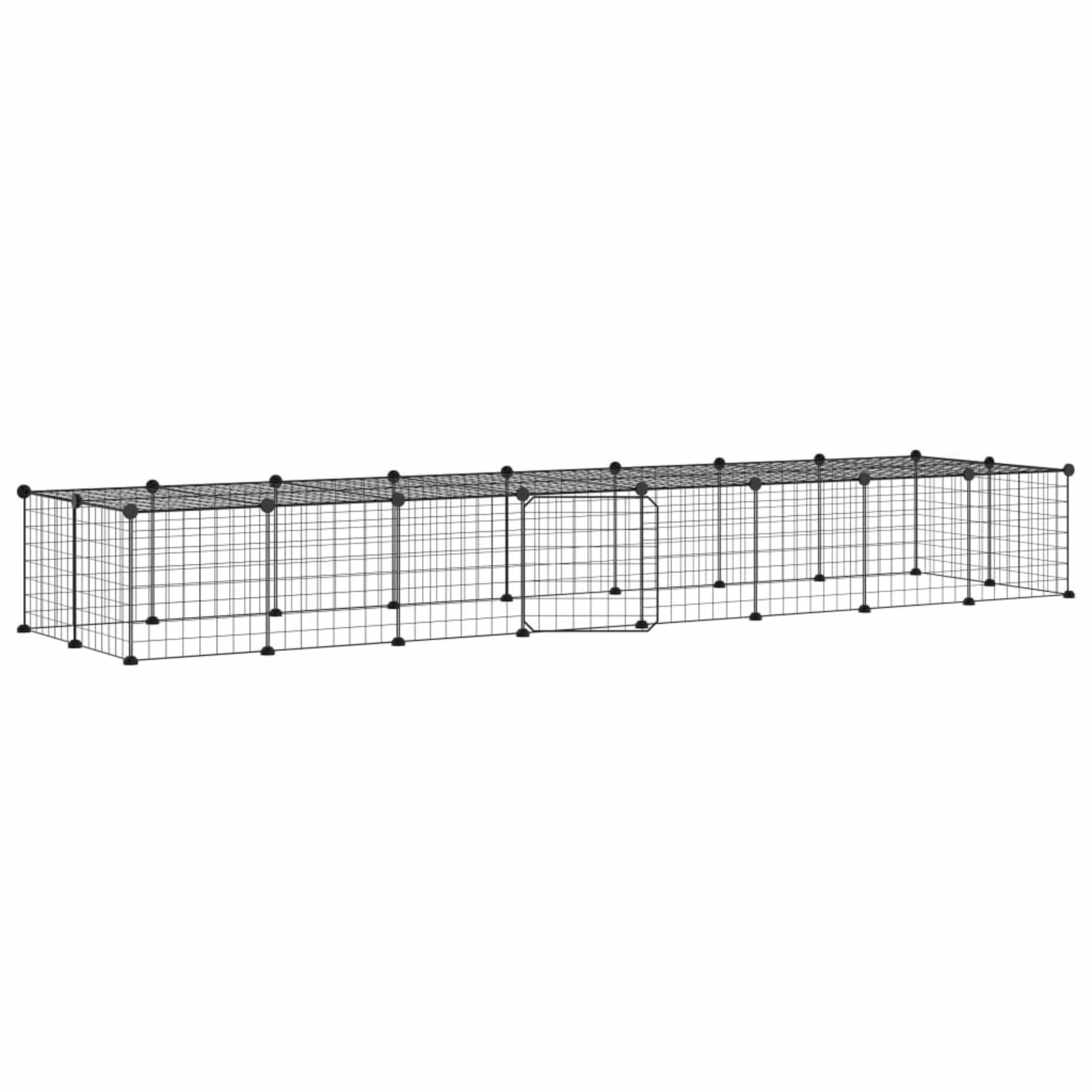 Jaula para Mascotas de 36 Paneles Puerta, ZEYUAN Jaulas para Conejos, Jaula Cobaya, Recinto para Conejos, Valla para Mascotas, Parque para Conejos, Cosas para Conejos, Acero Negro 35x35 cm