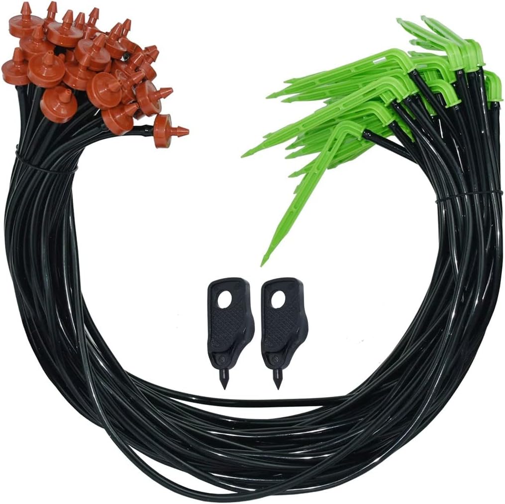 LUKEO 50pcs Greenhouse Drip Irrigation 2L/H Bend Arrow Drippers Garden Watering