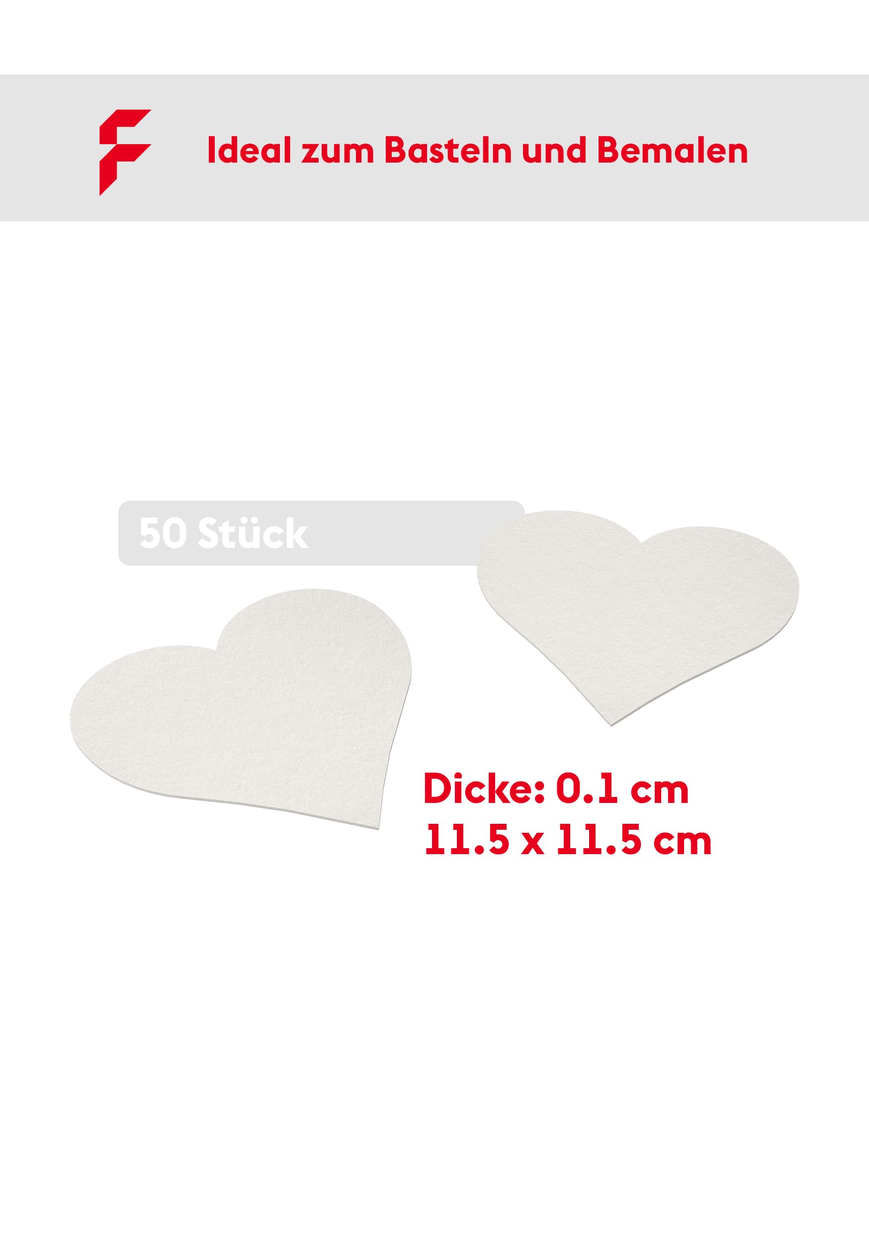 Sottobicchieri in bianco da cartone I Tappetino per birra a cuore non stampati per bicchieri (50 pezzi) Per colorare e fare bricolage