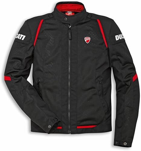 Ducati Flow C4+ - Chaqueta de tela 98107247, Negro, Rojo