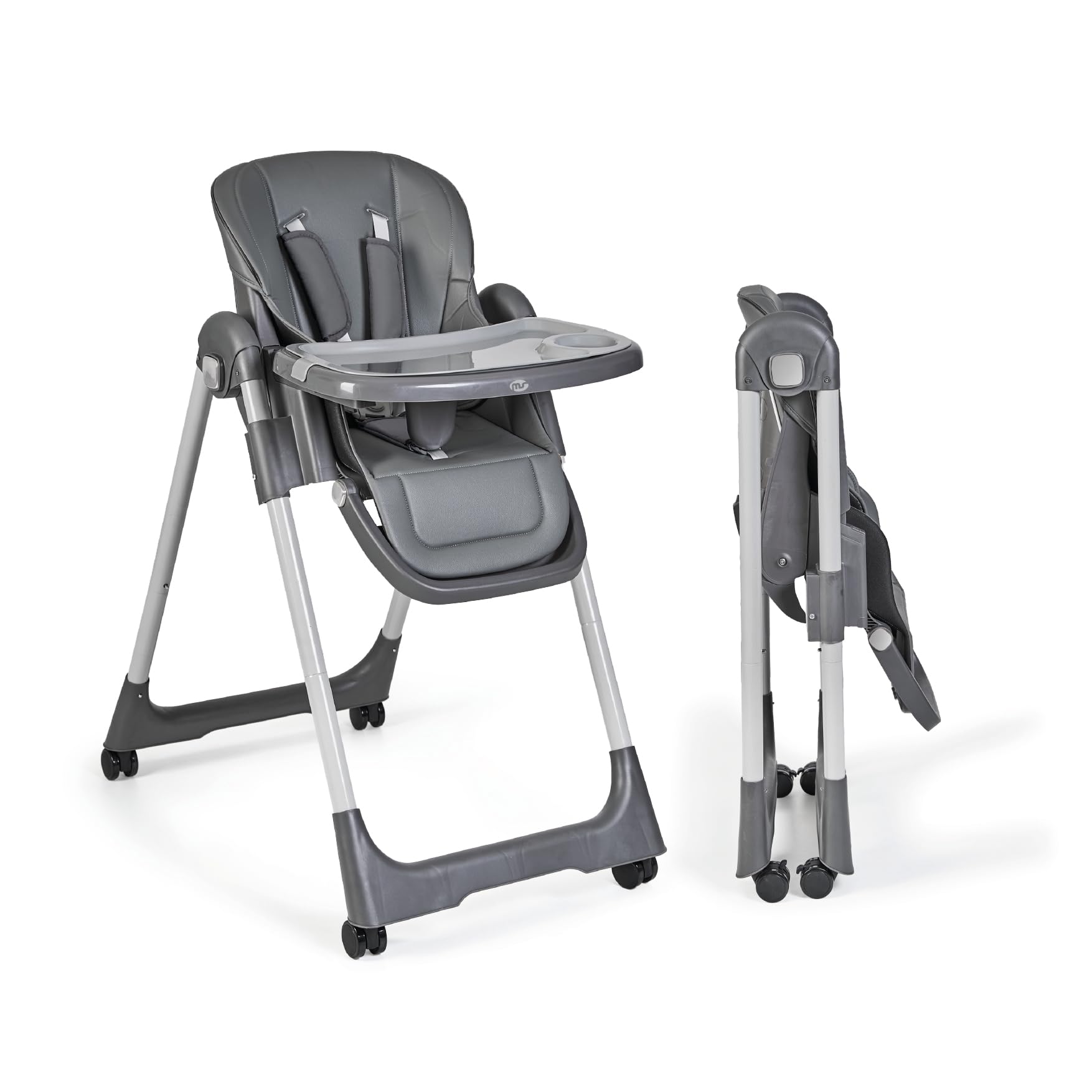 Ms BabyWorld - Chaise haute évolutive pour bébé Tasty | 7 positions de hauteur et 3 inclinaisons | Plateau amovible et repose-pieds réglable | Portable, pliable, jusqu’à 3 ans