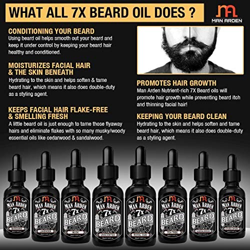 Image of Man Arden 7X Beard Oil (The Woods) - 7 Premium Oils Blend Supports Beard Growth & Nourishment 30ml