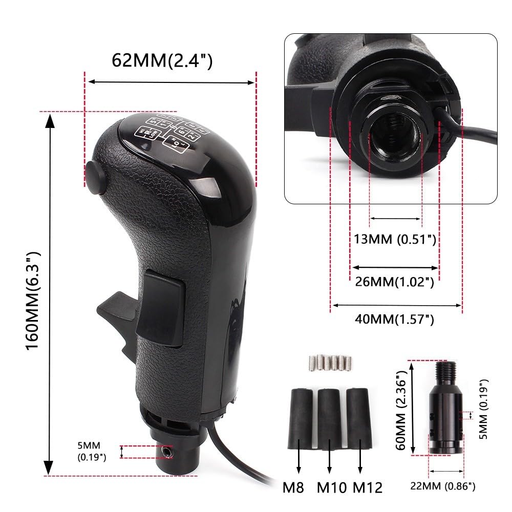Helilyco Pomello del cambio USB per Logitech G25 G27 G29 G920 G923 e Thrustmaster TH8A, compatibile con ETS2 e ATS Games