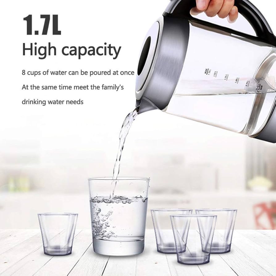 Amazon.co.jp : 電気ケトル 色が変わるガラスケトル LED照明付き 1800 