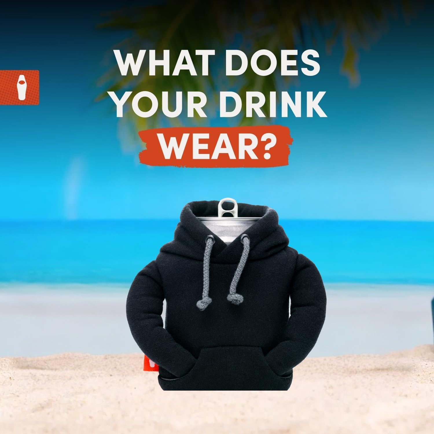 Puffin - The Hoodie Beverage Jacket - 12 oz Insulated Can Cooler - Beer Bottle & Soda Can Insulator, Keep Drinks and Beverages Cold - Black/Pewter