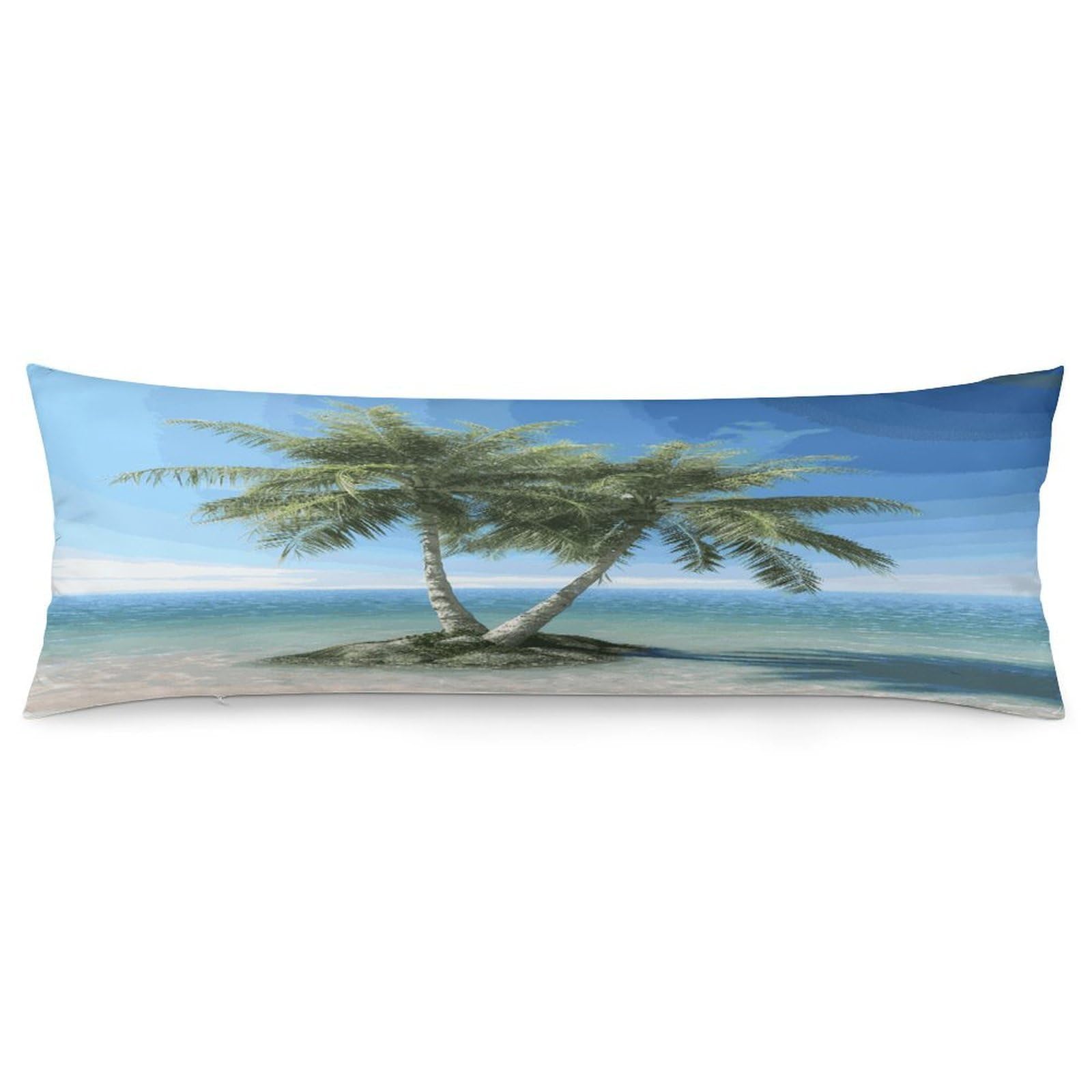 Sea Palm Trees Body Pillow Cover Luxury Long Body Pillow Pillowcase with Hidden Zipper Breathable Soft Cozy Pillow Case Wrinkle Fade Resistant Pillowcase 20''×54''