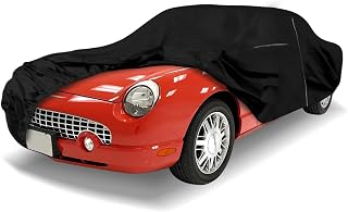 Waterproof Car Cover Replace for Ford Thunderbird 2002-2005, 210T Polyester with Cotton Liner All Weather Classic Car Covers with Zipper Door & Lock for Snow Rain Protection