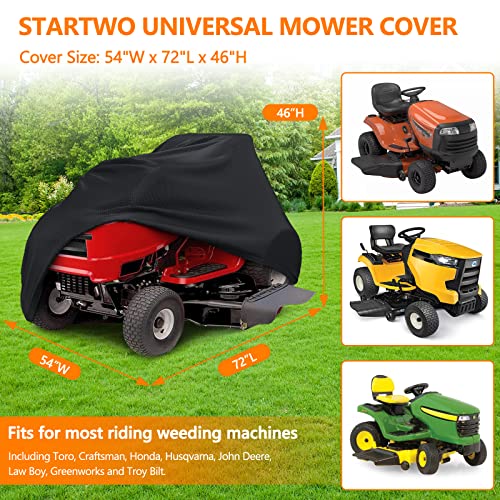 Lawn Mower Cover, Heavy Duty Waterproof Universal Fit Mower Cover, UV Protection Tractor Mower Cover, All Season/Weather Protection - Thumbnail 2