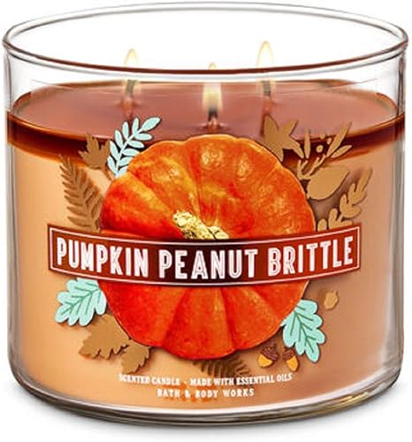 White Barn Bath & Body Works - Vela de 3 mechas de calabaza y maní, frágil