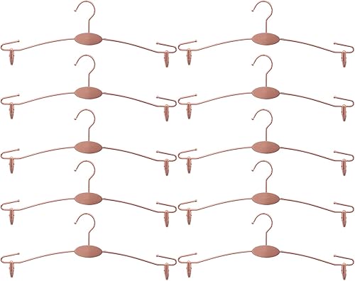 Miniatura 3 de Perchero de metal para ropa interior, perchas duraderas para ropa interior con clips, para exhibición de lencería, 10 piezas (oro rosa -B1)