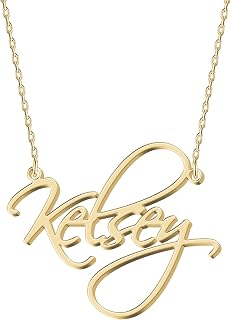 Personalized Name Necklace - Choose from 14 Font Styles - Customizable 18K Gold-Plated Pendant - Ideal Gifts for Birthdays, Valentines Mother's Day, Christmas Women, Girls, Teens, Daughters