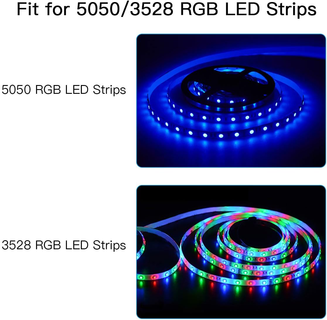 Led Strip Light Connectors, L Shape 4 Pins Light Strips Solderless Connectors for 5050 3528 SMD RGB with 3Pcs 4-pin Male Connector 10-Pack 10mm Line Shape Connectorss 12V 72W Clip