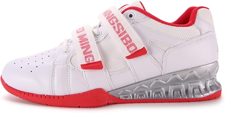 Weightlifting Shoes Mens Squat Shoes Powerlifting Footwear Heel-Supported Weight-Bearing Gym Lifting Gear Cross Training Heavy Squats Stiff-Soled Competition