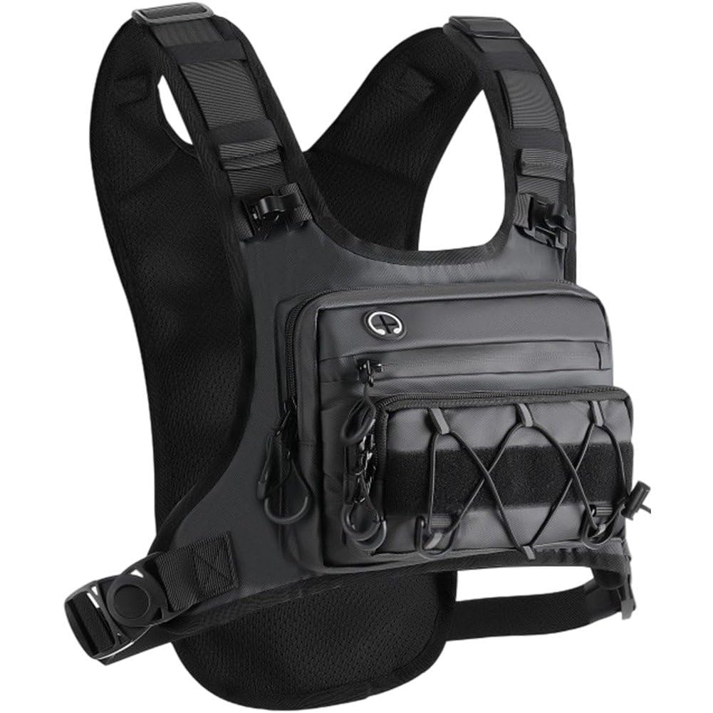 Sacoche de poitrine gilet holster homme randonnée camping course à pied trail