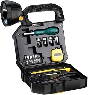 Linterna LED Recargable | Linterna Solar Para Emergencias Con Kit De Herramientas - Foco Portátil Multiusos para Emergencias en el Hogar, Aire Libre, Senderismo y Nocturna