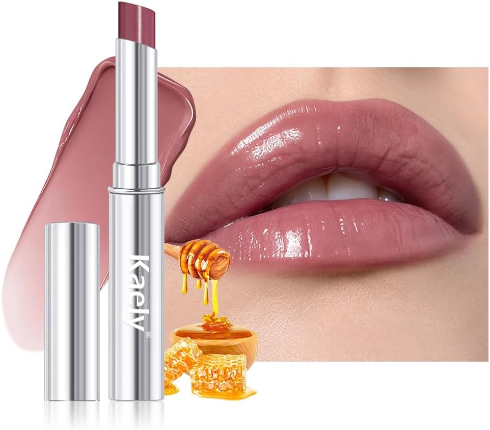 Mauve Honey Lipstick Moisturizing Tinted Lip Balm for Older Women | Hydrating Formula Tinted Lip Oil Stick, Sheer Lightweight Softening, Shine Glowy Lipgloss Lips Color Tint Stain, Cruelty-Free