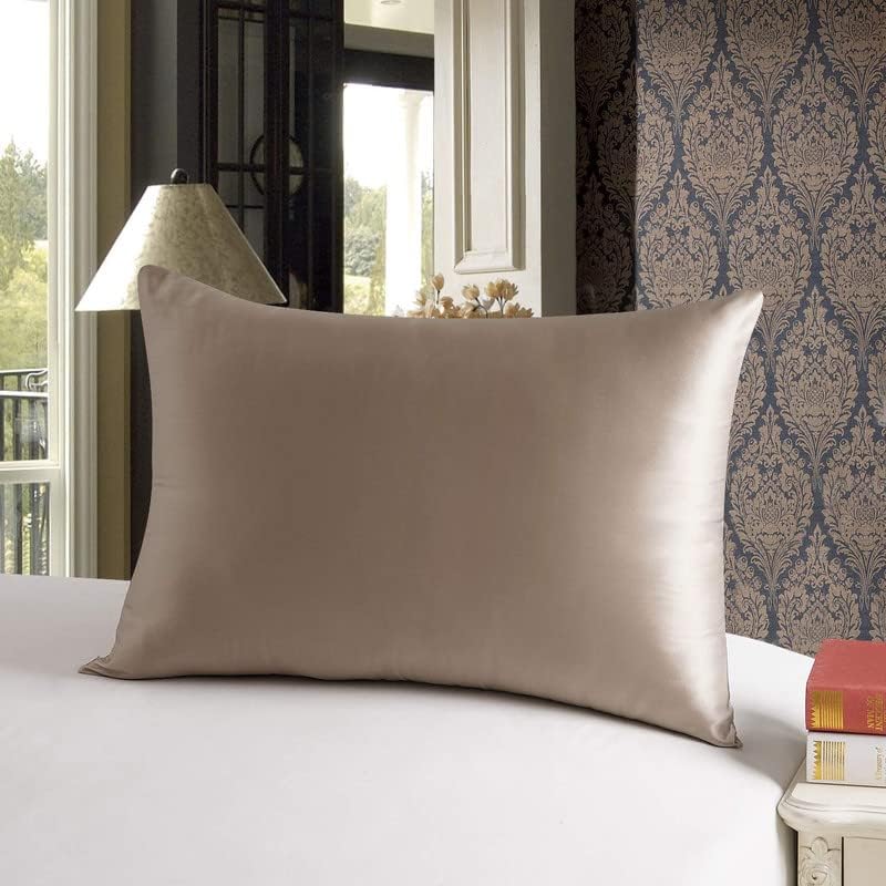 townssilk Both Side 100% 19mm Silk Pillowcase 40x60cm size Pillow Case Cover with Hidden Zipper White