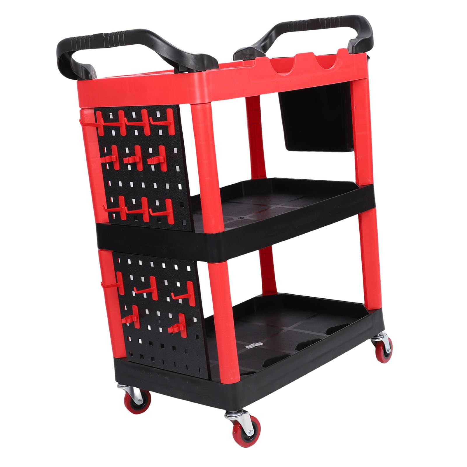 Carrello per la Pulizia dell'auto, Carrello Portautensili con Rotelle a 3 Livelli su Ruote, per Attrezzi Meccanico per Strumenti e Deposito per la Pulizia dell'auto, Ideale per Garage,