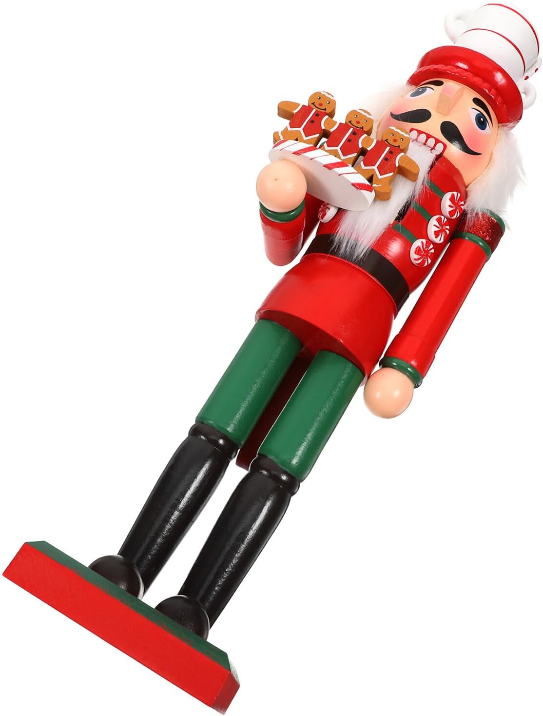 Wooden Christmas Nutcracker Figurine 35cm Classic Holiday Nutcracker Soldier Decoration for Home Party Seasonal Mantel Tabletop Display