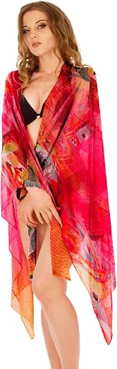 SAMEEHA Women's Georgette All Over Print Pareo (Pink, 1)