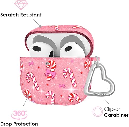 Miniatura 64 de VELVET CAVIAR Funda compatible con AirPods 4 con llavero, bonitas fundas protectoras duras para AirPod de 4ª generación para mujeres, color rosa