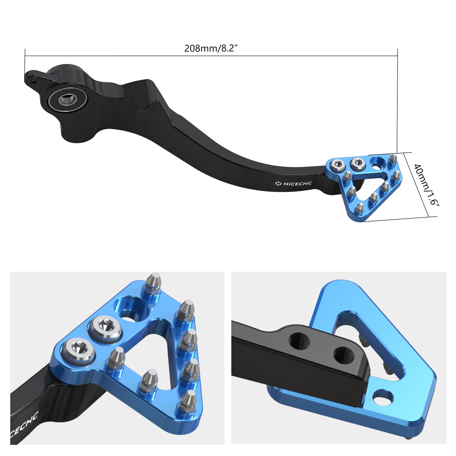 NICECNC Hinterradbremshebel mit verdicktem vergrößertem Anti-Rutsch Pedal Compatible with Husqvarna 701 Enduro 2016-2019, Compatible with 690 Enduro R 2011-2018, Aluminium,Siehe Passform,Black