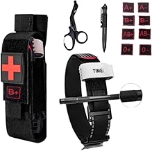 Pack Torniquete Táctico con Varilla de Aluminio – Kit de Emergencia para Supervivencia Uso Militar Policial y Primeros Auxilios IFAK Control de Hemorragias botiquin coche kit primeros auxilios