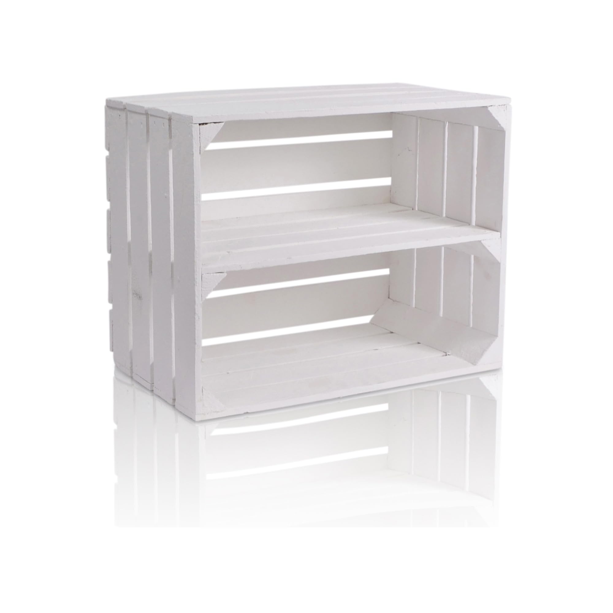 CHICCIE Vintage Holzkiste Weiß – ca. 40 × 50 × 30 cm (H x B x T)