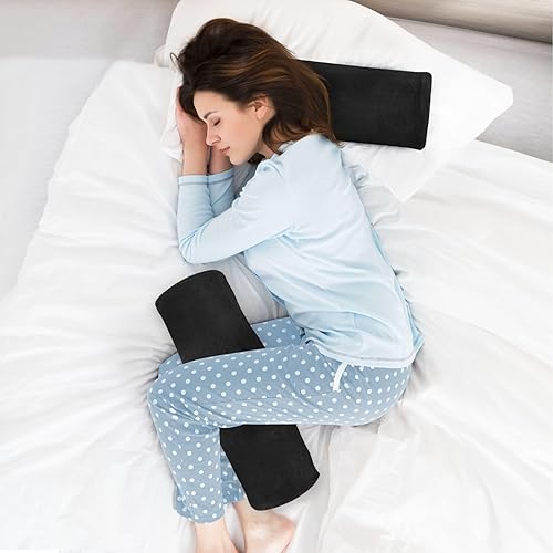 Miniatura 6 de Almohada de almohada cervical para el cuello, almohada redonda para espalda, almohada cilíndrica pequeña, soporte de espalda de espuma