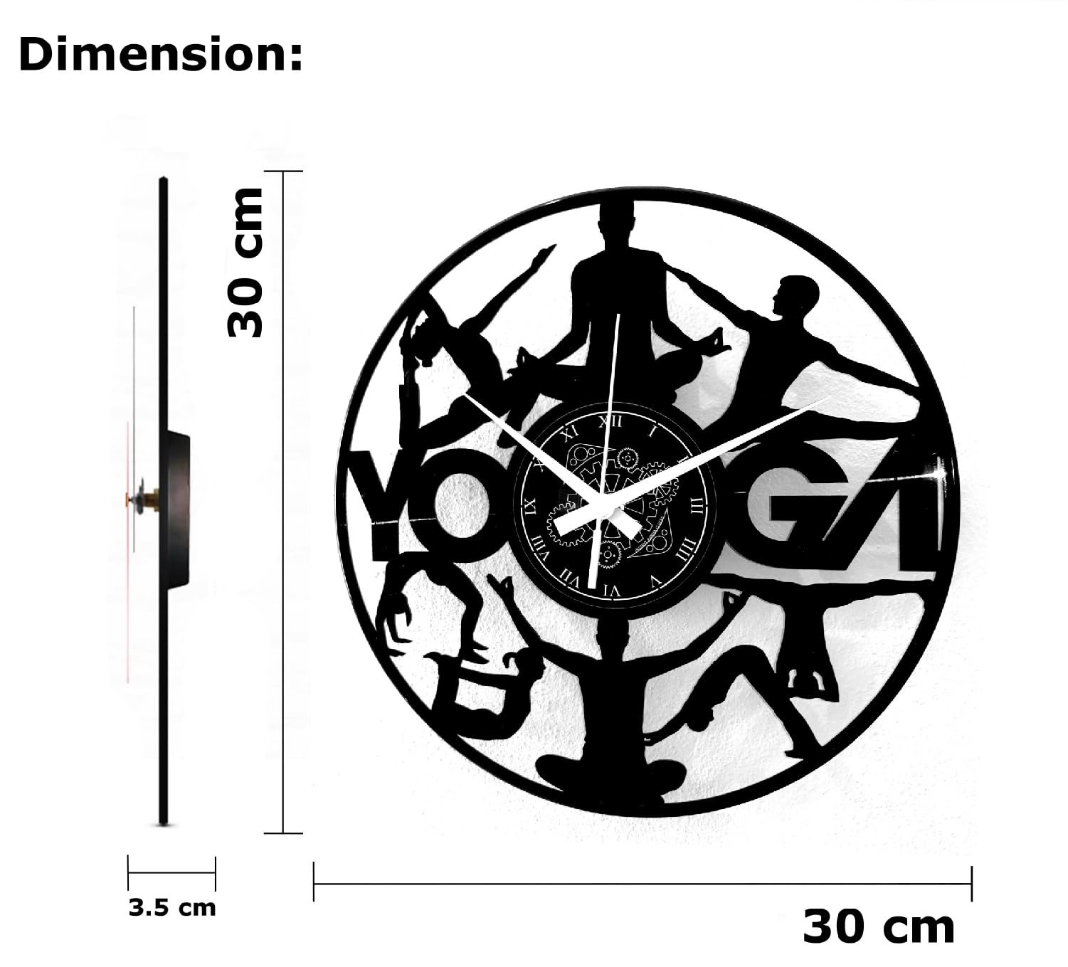 Orologio Da Parete Yoga Design Zen – Realizzato Con Disco In Vinile, Silhouette Meditative, Ideale Per Palestre E Studi