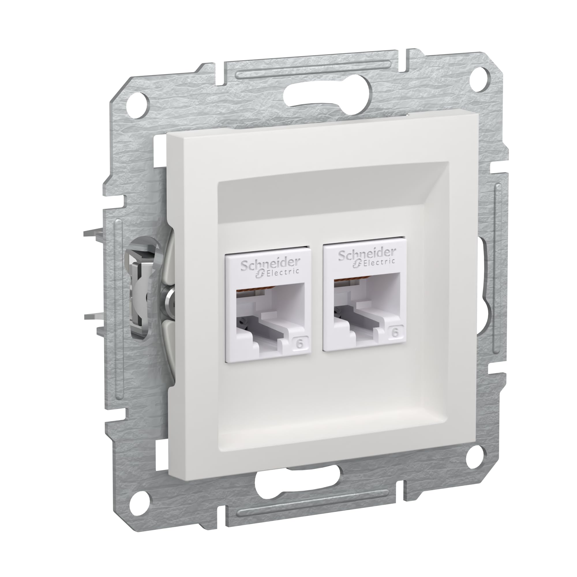 Schneider Electric Asfora EPH4870121D RJ45 Cat.6e - Enchufe de red (2 enchufes, conector de datos, IDC), color blanco