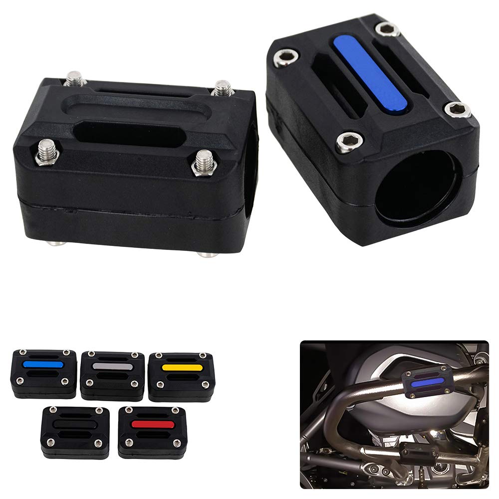 Blocchi paraurti moto, 22mm 25mm protezioni crash bar per NC700X, Africa Twin CRF1000L, 1290 Super Adventure, Tiger Explorer 1200, R1200GS, F800GS, Multistrada 950 (Blu)