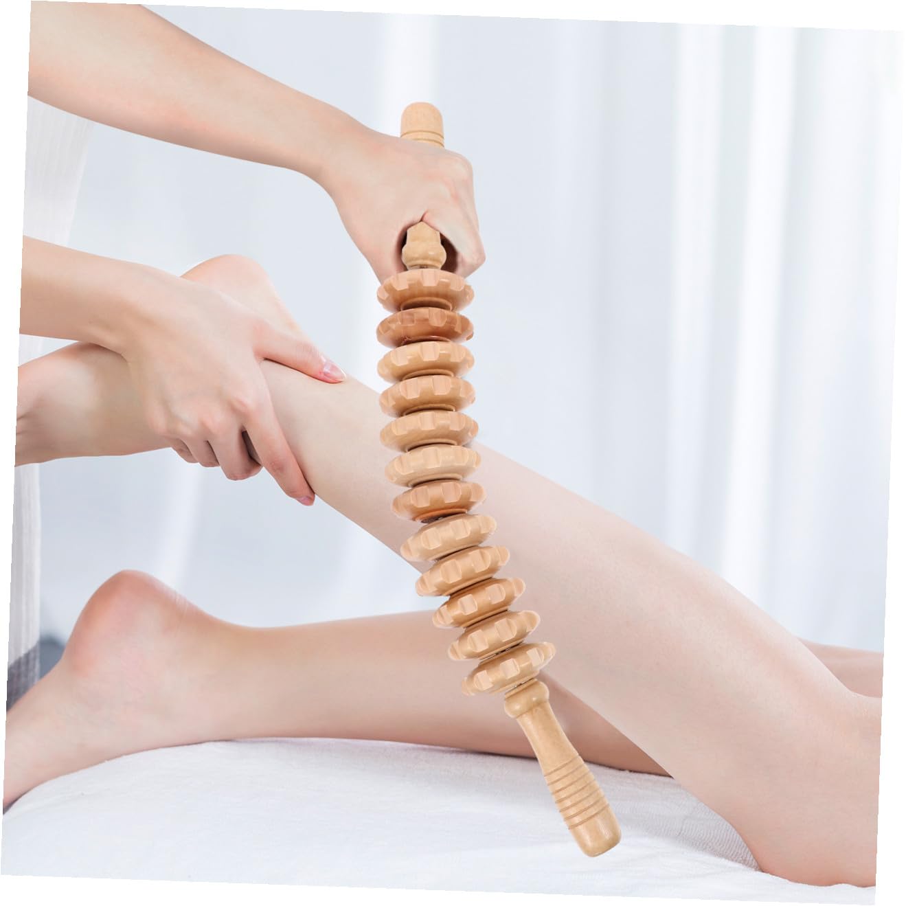 Massaggiatore a Rullo in Legno Khaki per Massaggio Corpo | Set Riutilizzabile, Portatile e Leggero, Design Speciale, Facile da Portare e Riporre