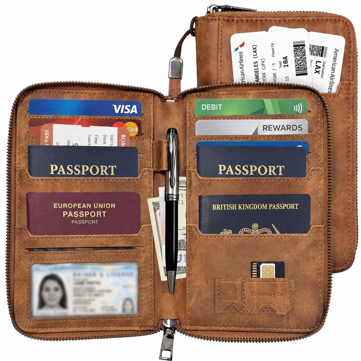 Family-Passport-Holder-for-Travel-RFID-Blocking-Passport-Wallet-for-4 Family Passport Holder for Travel, RFID Blocking Passport Wallet for 4 - Image 1