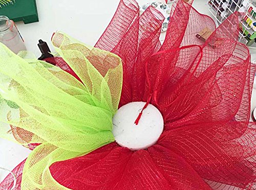 Image of Asian Hobby Crafts Flower Mesh Net Fabric for Bouquets, Trousseau Packing, Gift Wrapping, Party Decor, Sweet Box & Gift Decoration - 7 Meters (Red)