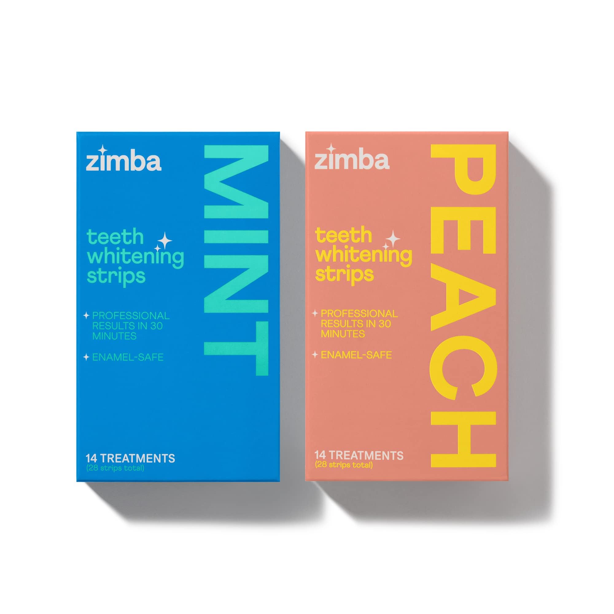 Zimba Teeth Whitening Strips for Teeth Sensitive White Strips for Teeth Whitening Teeth Whitener Stain Remover 28 White