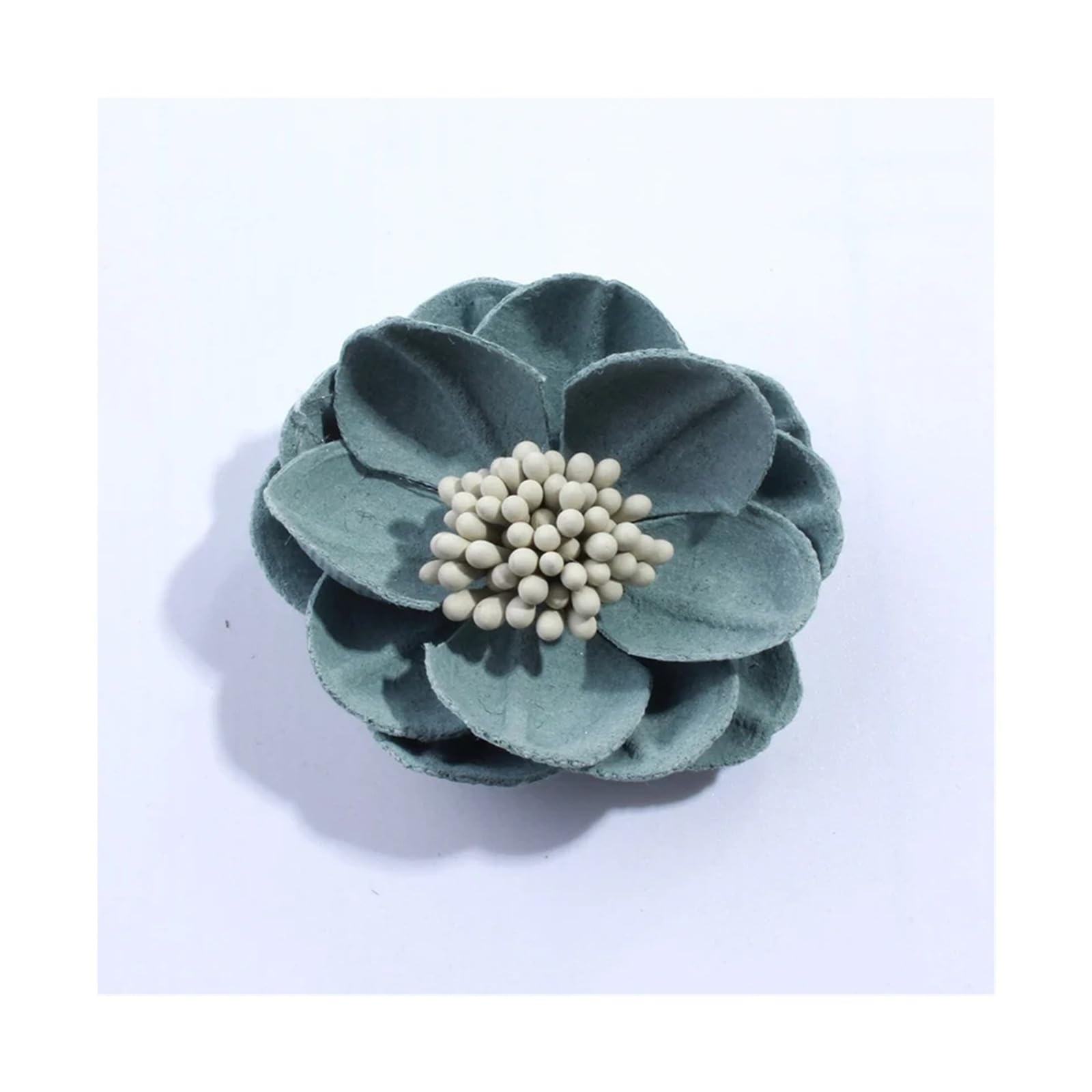 KiddiBubzi 10PCS 5CM Artificial Felt Fabric Flowers With Stamen For Wedding Invitation Chic Fake Flower For Home Dress Decoration(Green)